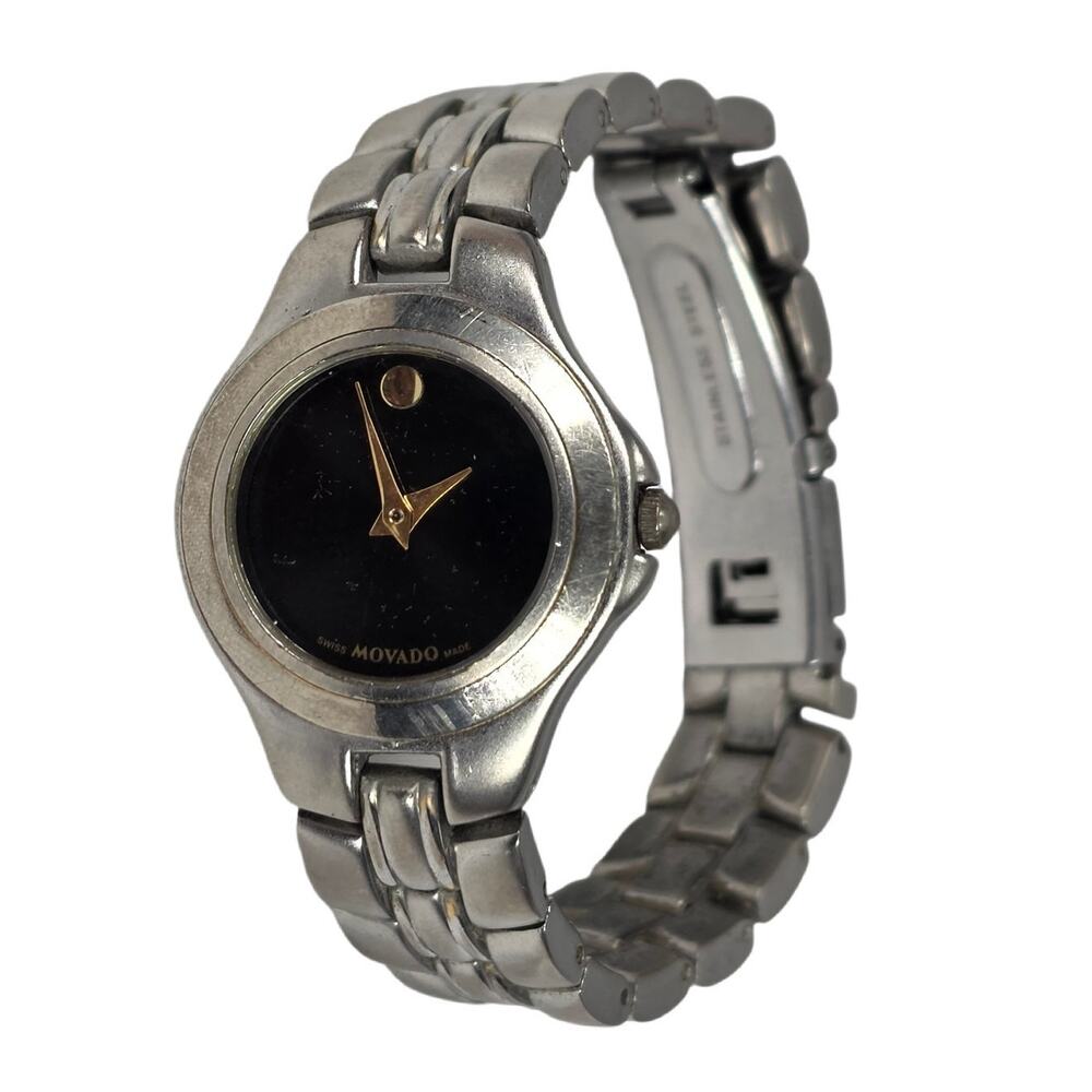 MOVADO MUSEUM CLASSIC WATCH – BLACK DIAL – STAINLESS STEEL BAND – SWISS MADE